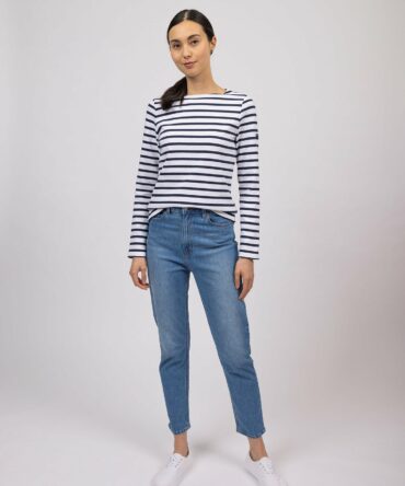 Meridame striped sailor shirt - regular fit, in thick cotton (NEIGE/MARINE)